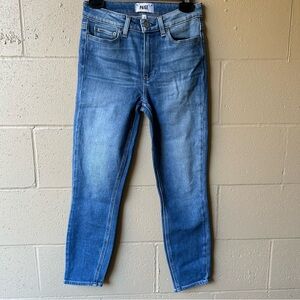 PAIGE High Rise Classic Blue Jeans Hoxton Crop